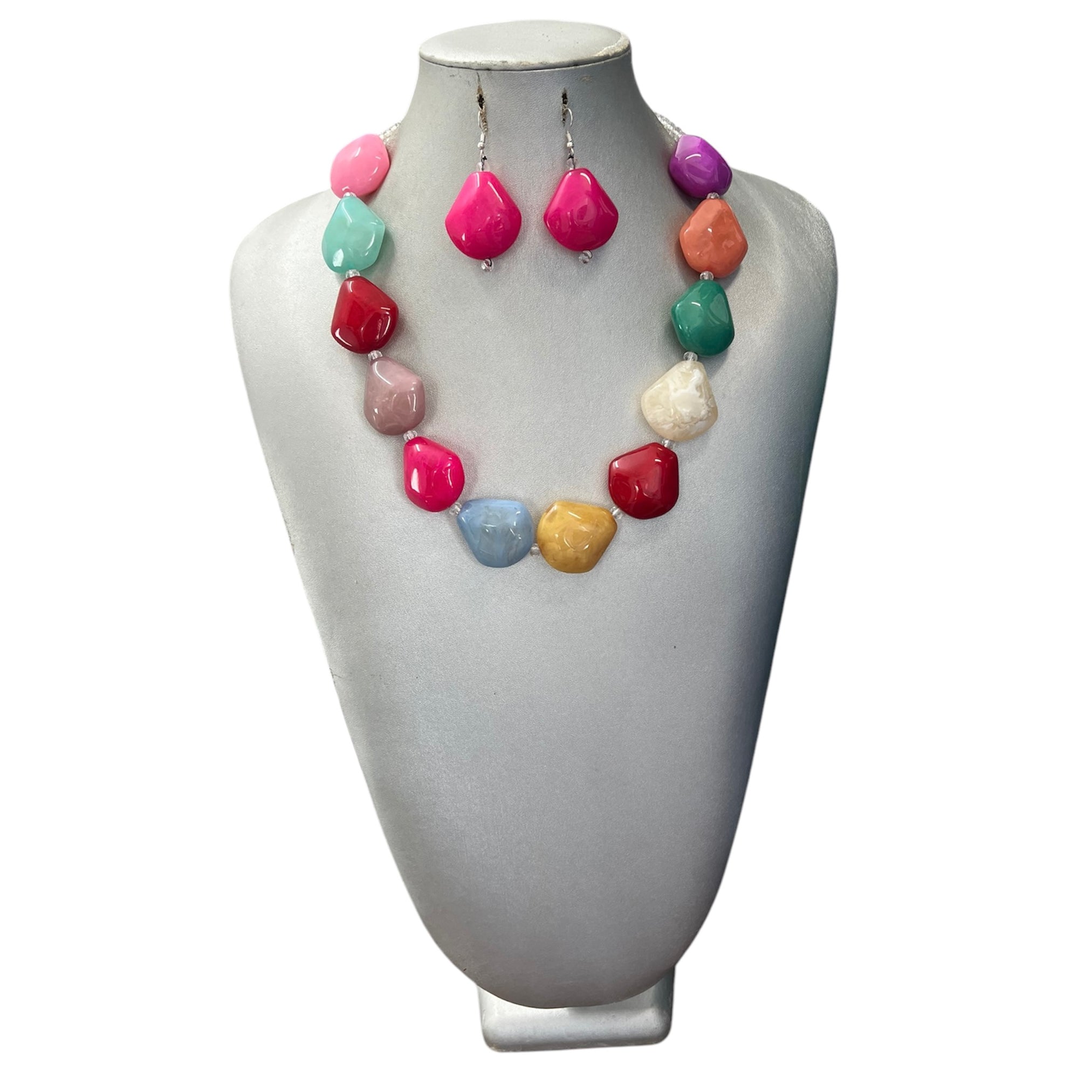 Women's Colorful Stones Necklace Set