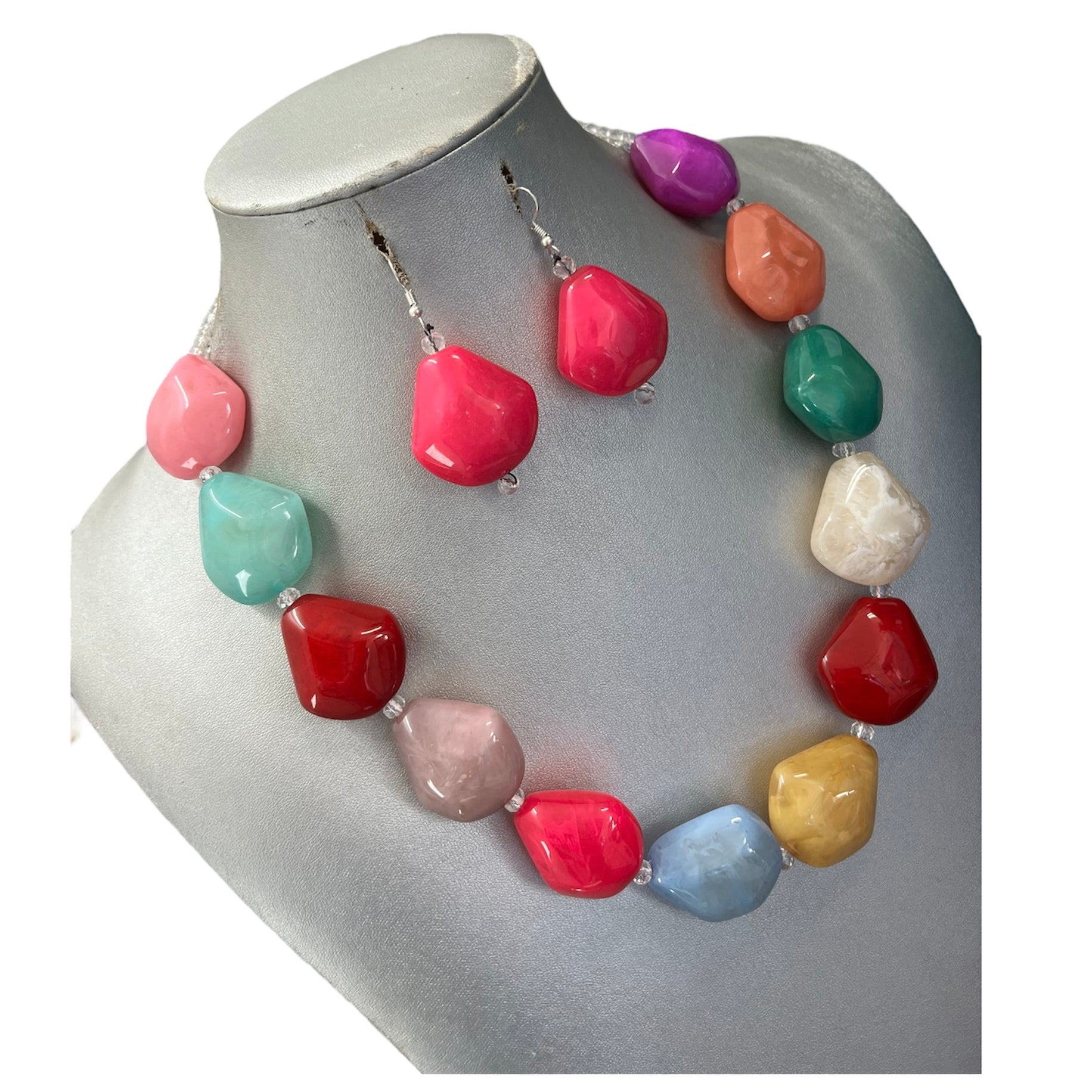 Women's Colorful Stones Necklace Set