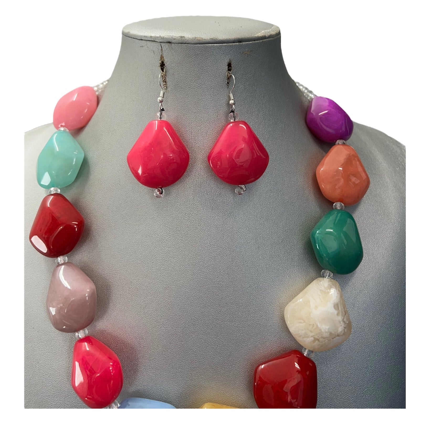 Women's Colorful Stones Necklace Set