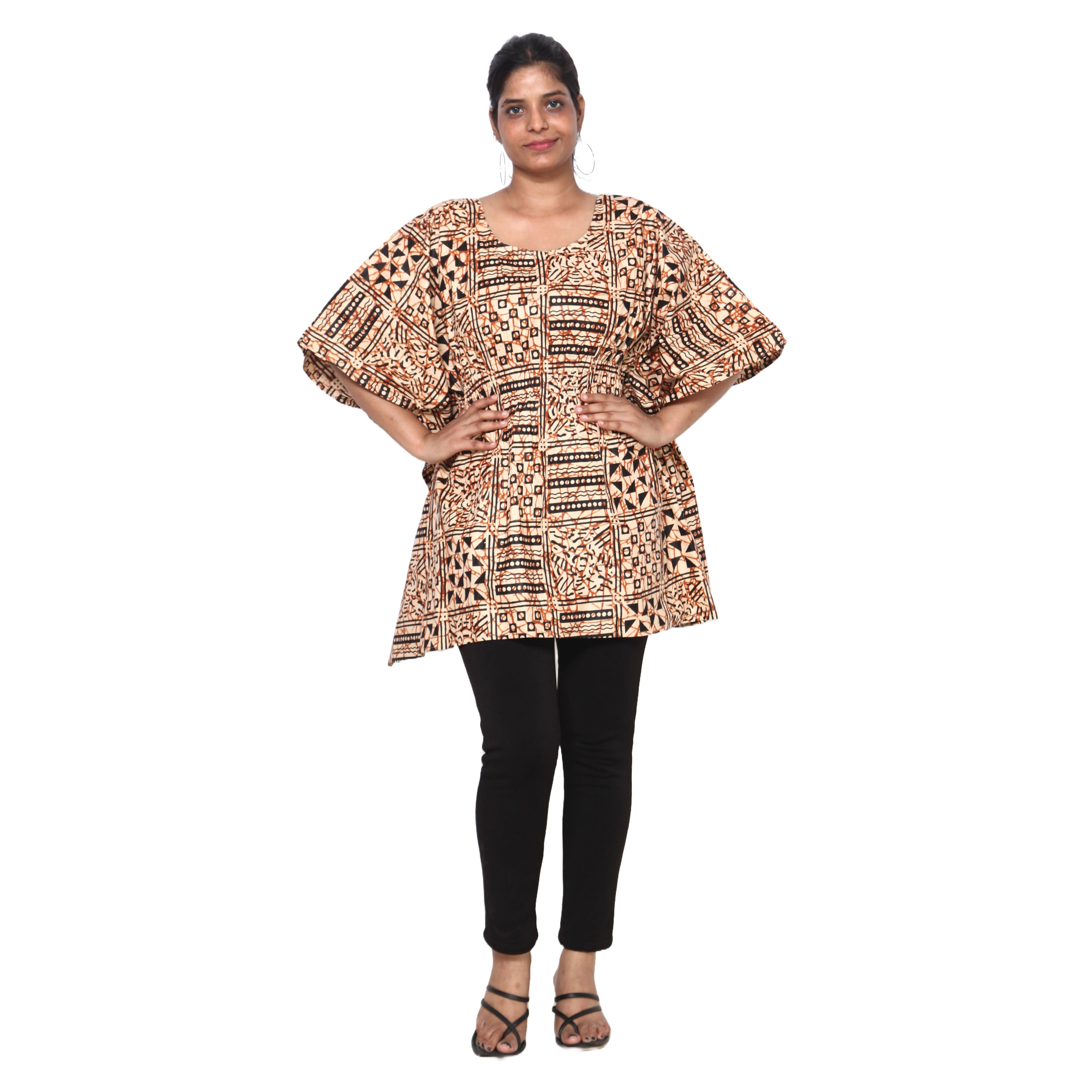 Women's Half Kaftan With Elastic Waist -- FI-P14