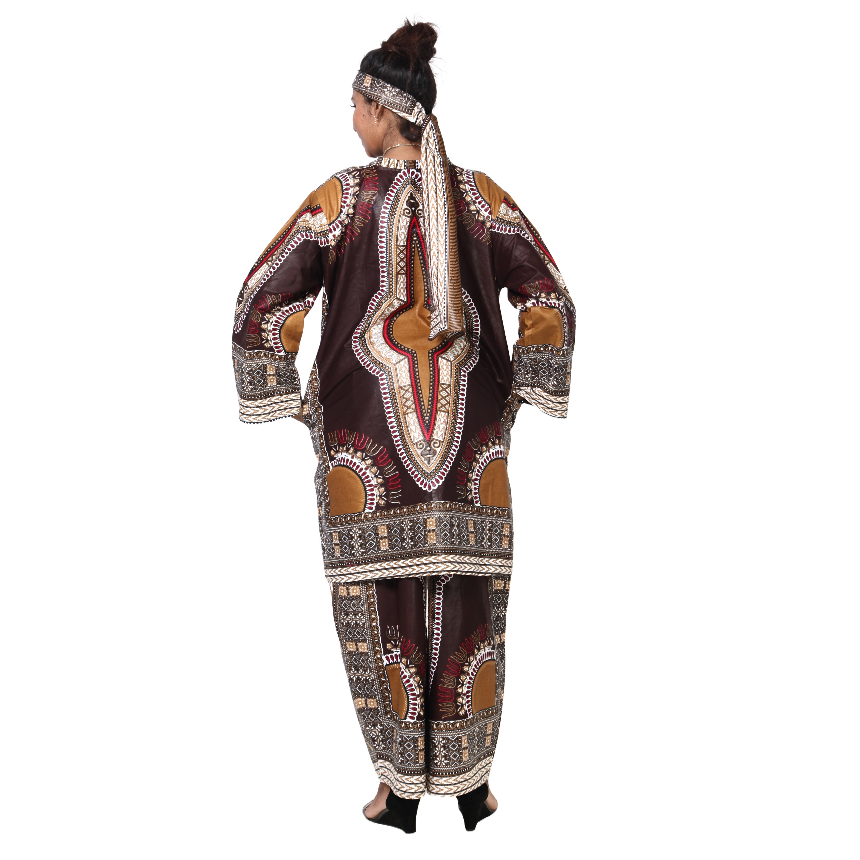 Women's Dashiki Tunic Top and Matching Pants Set -- FI-4049