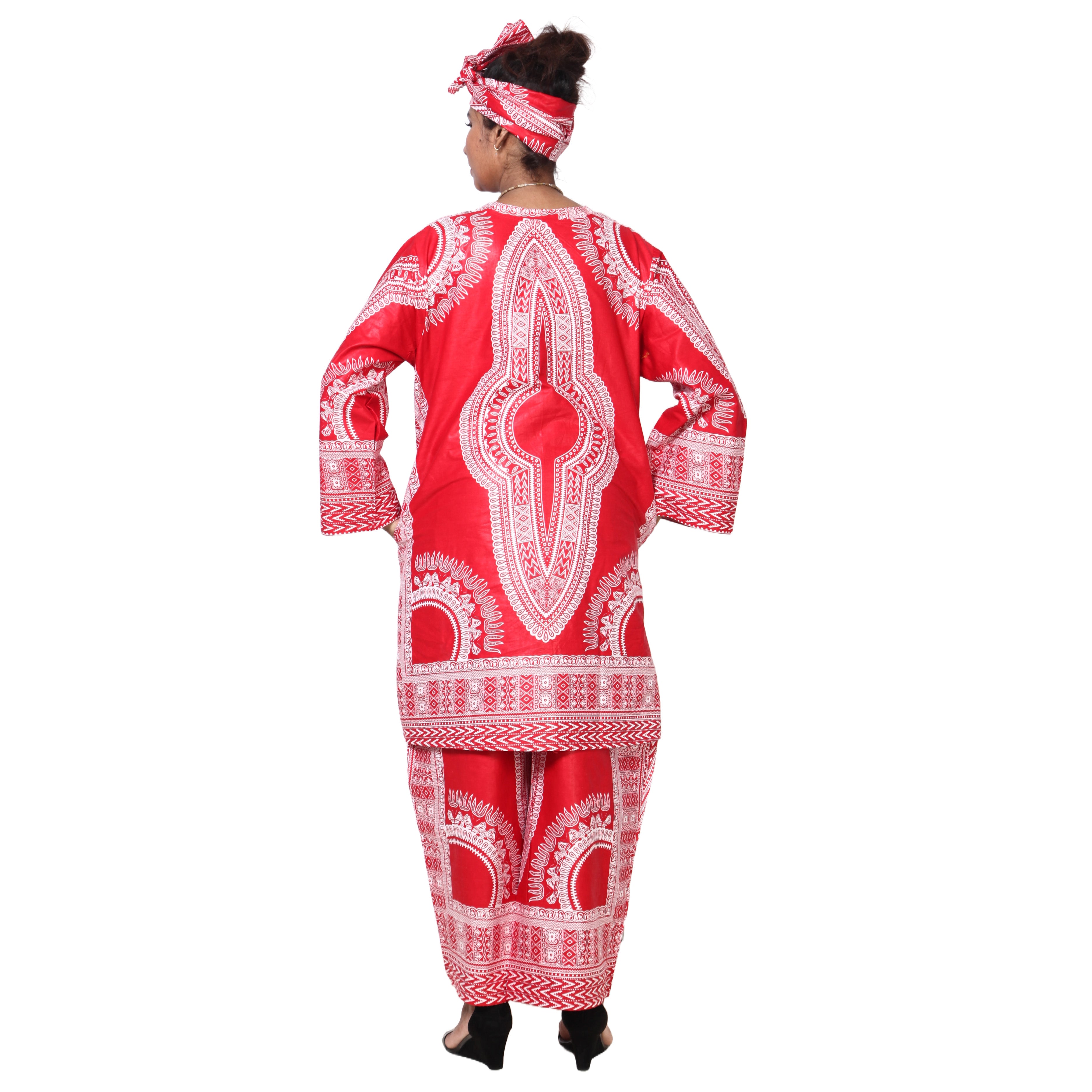 Women's Dashiki Tunic Top and Matching Pants Set -- FI-4049