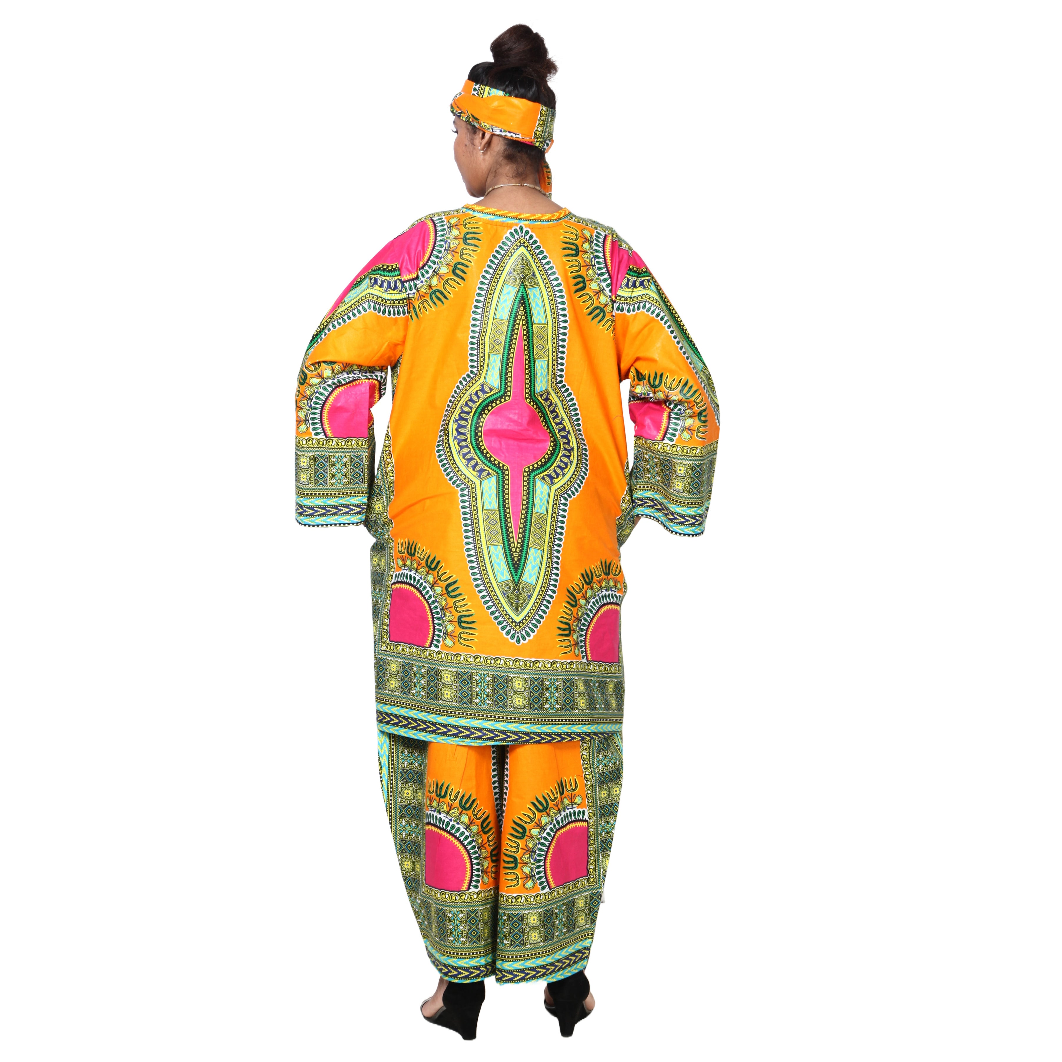 Women's Dashiki Tunic Top and Matching Pants Set -- FI-4049