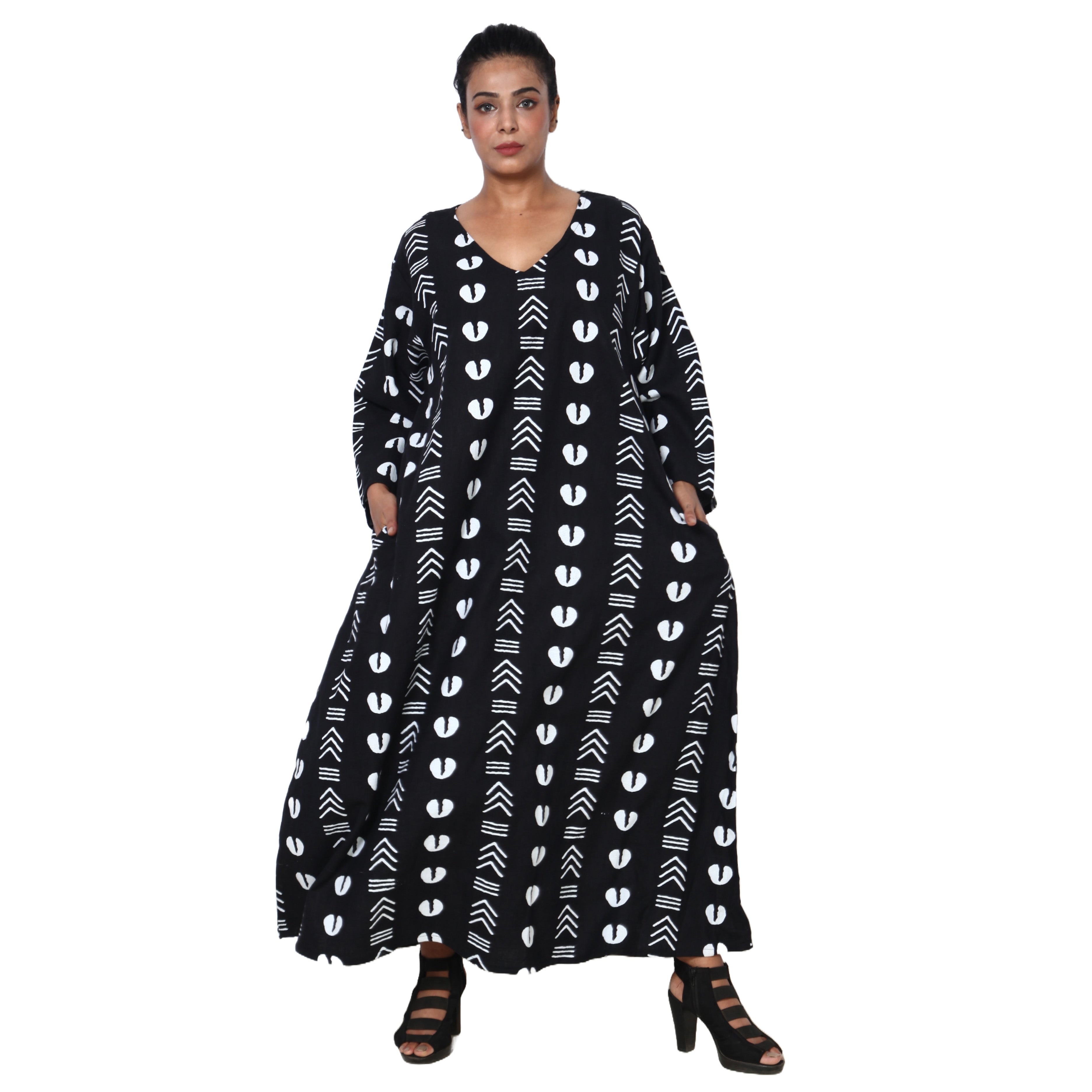 Women's Long Sleeve Loose Maxi Dress -- FI-150