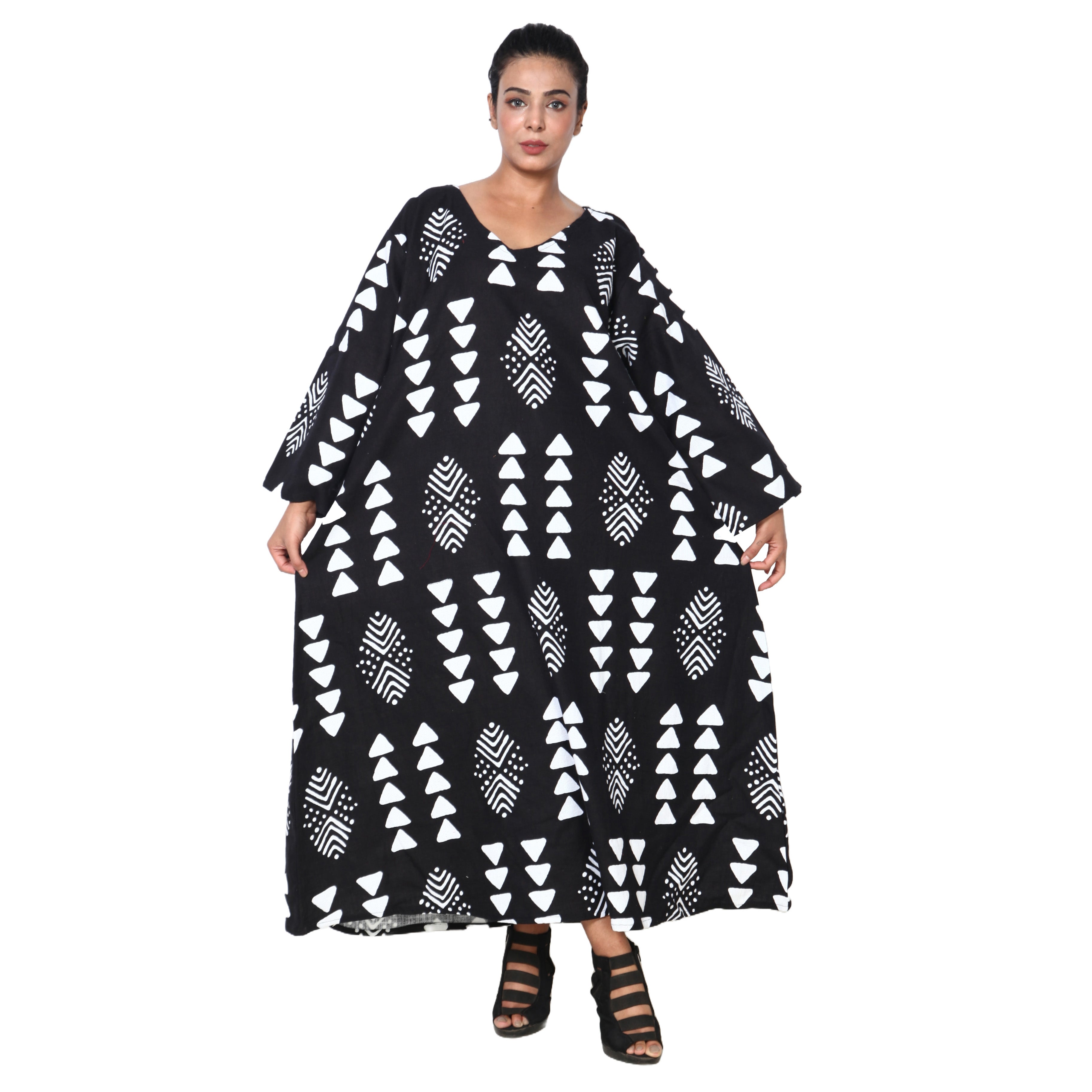 Women's Long Sleeve Loose Maxi Dress -- FI-150