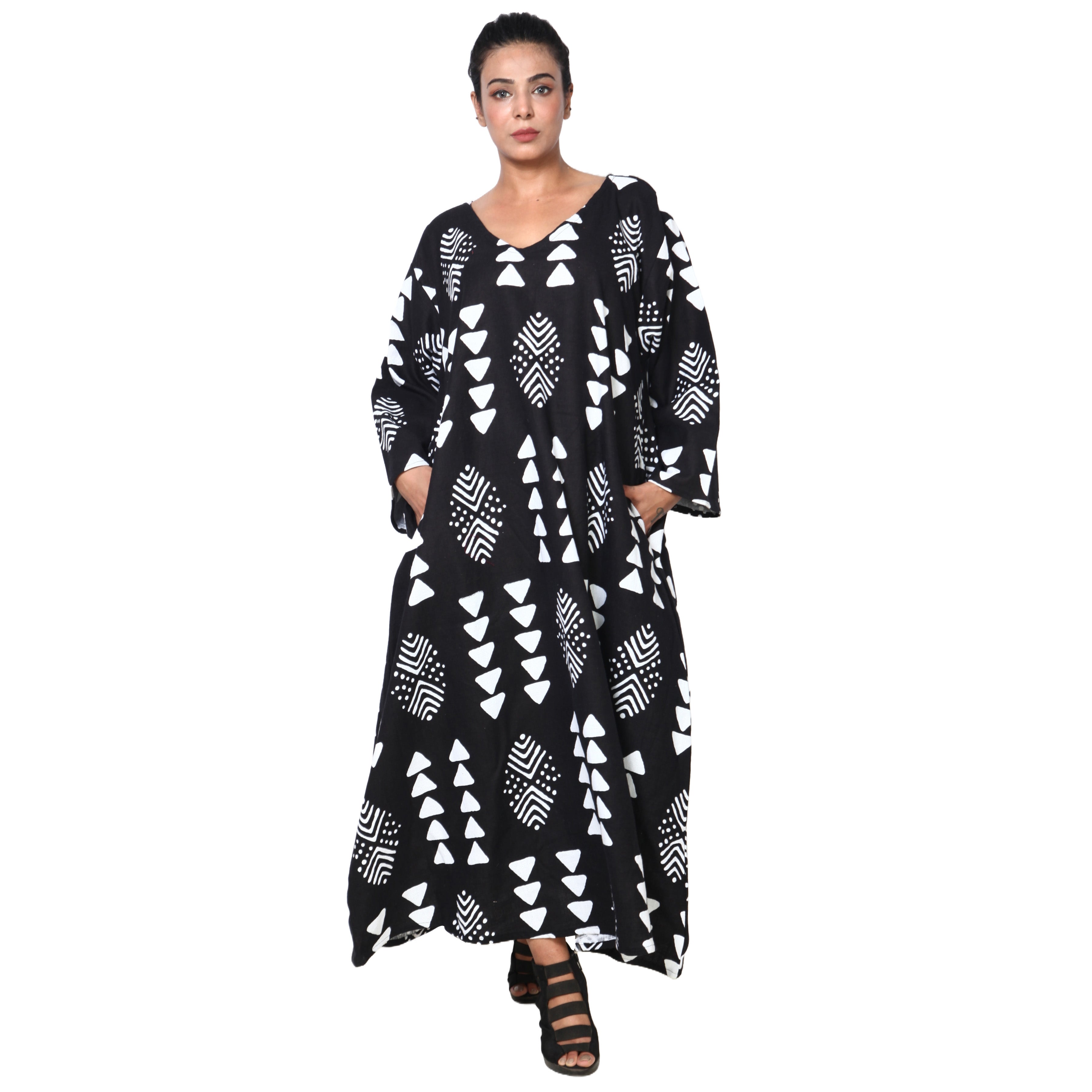 Women's Long Sleeve Loose Maxi Dress -- FI-150