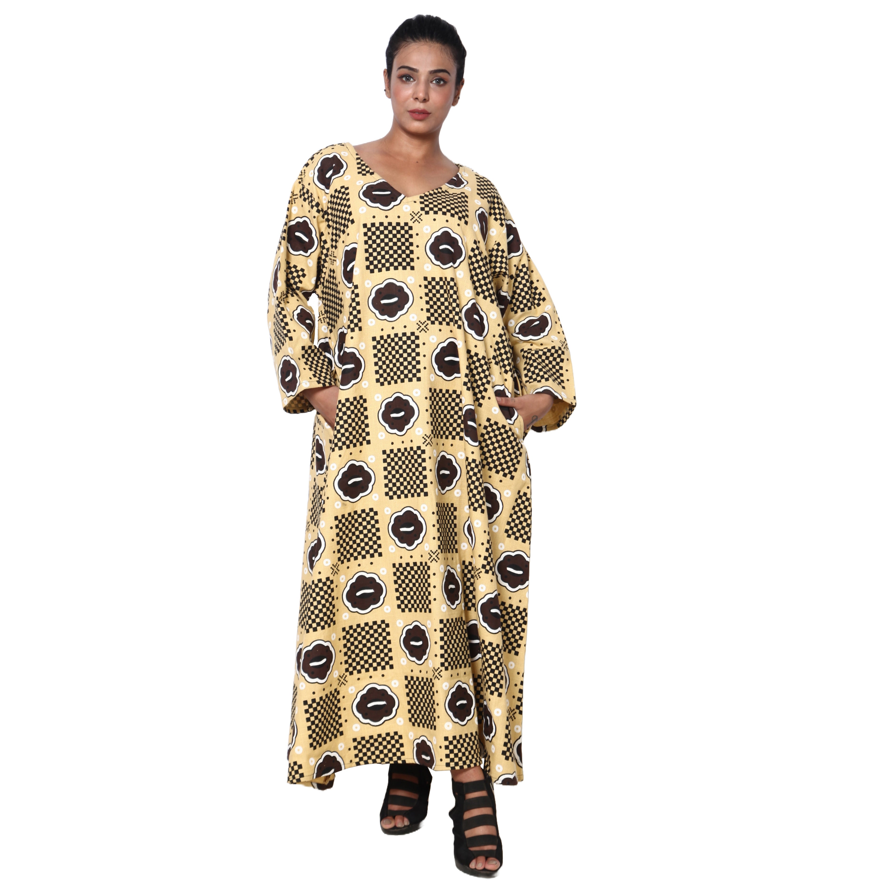 Women's Long Sleeve Loose Maxi Dress -- FI-150