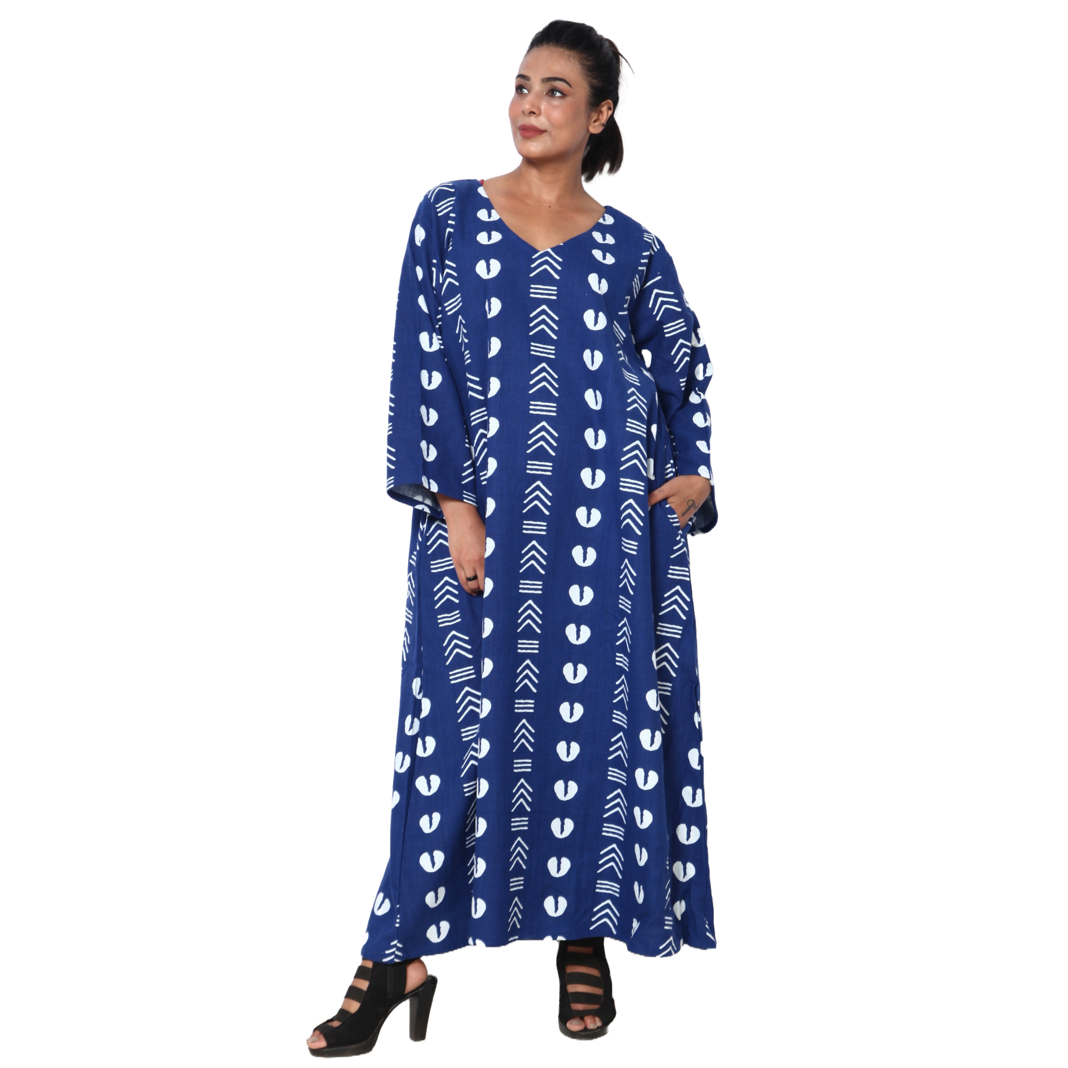 Women's Long Sleeve Loose Maxi Dress -- FI-150