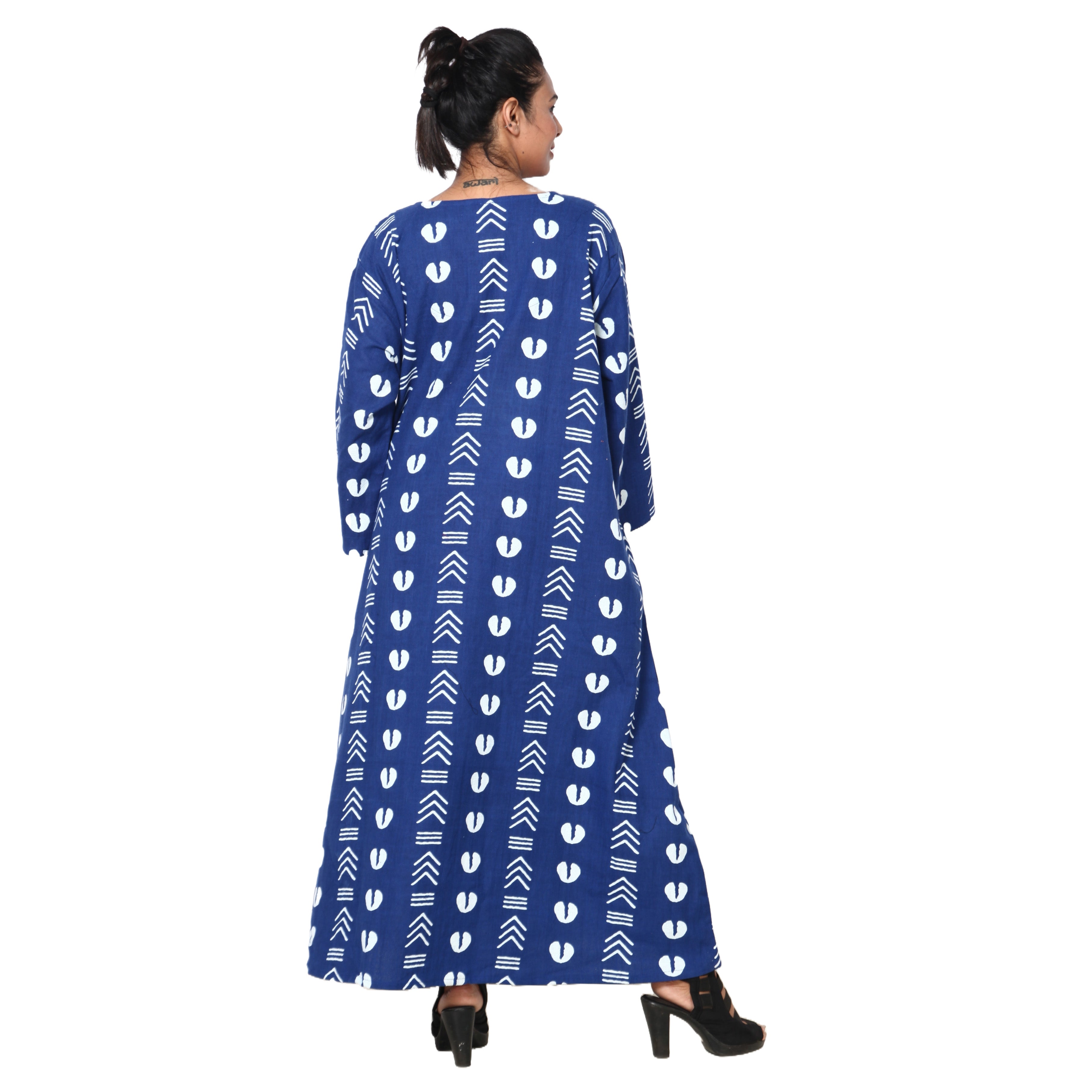 Women's Long Sleeve Loose Maxi Dress -- FI-150