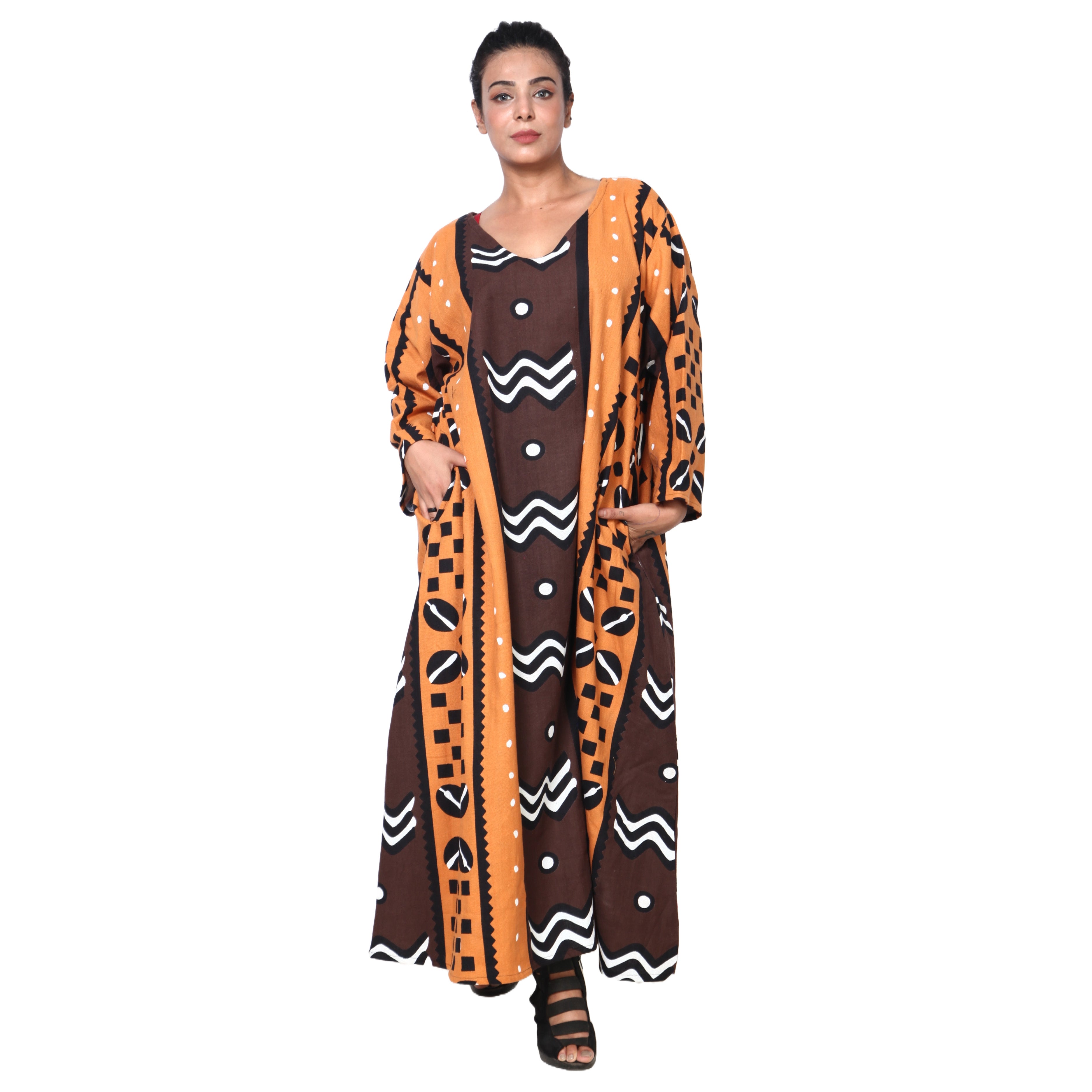 Women's Long Sleeve Loose Maxi Dress -- FI-150