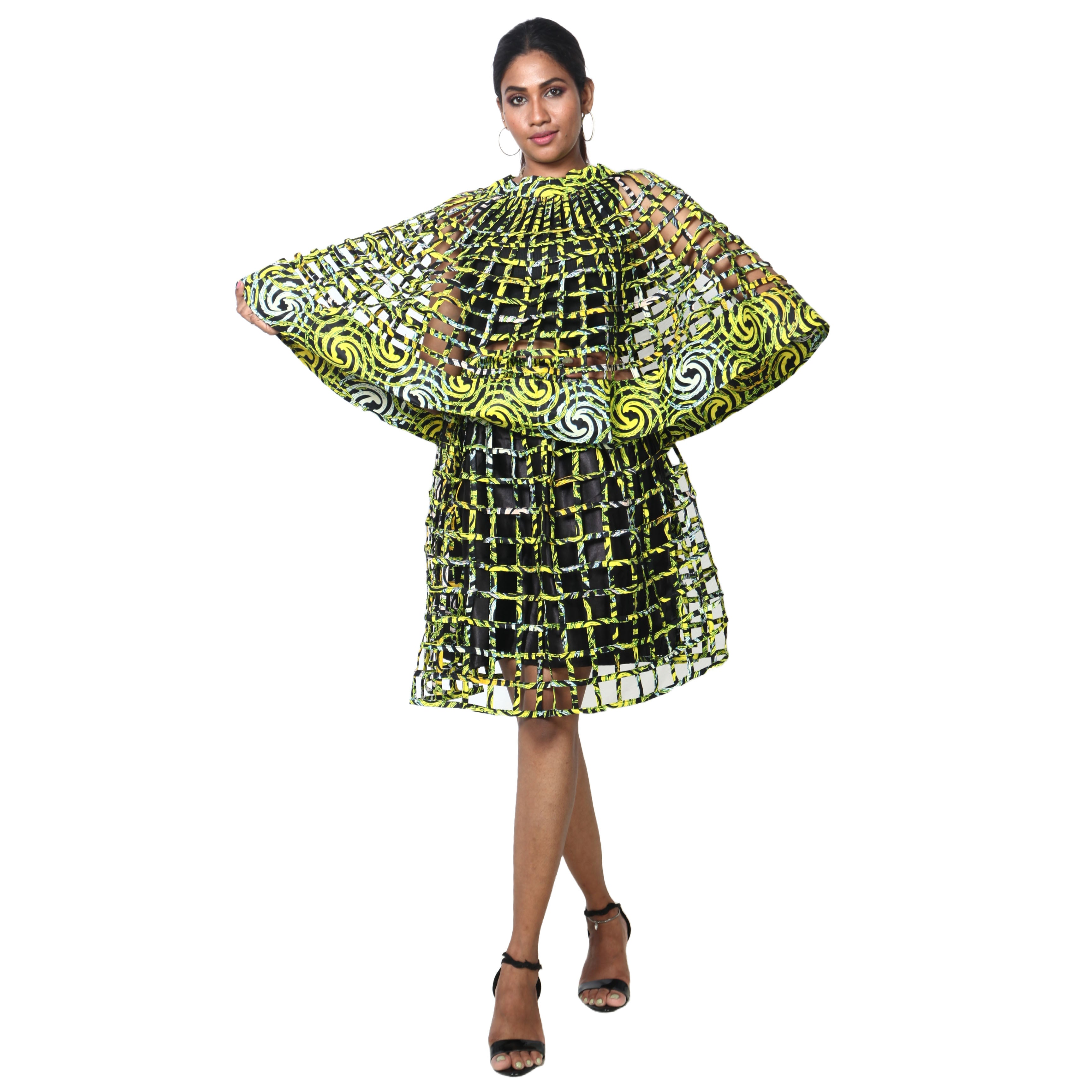 Women's Cage Poncho and Mini Skirt Set -- FI-ST102-104