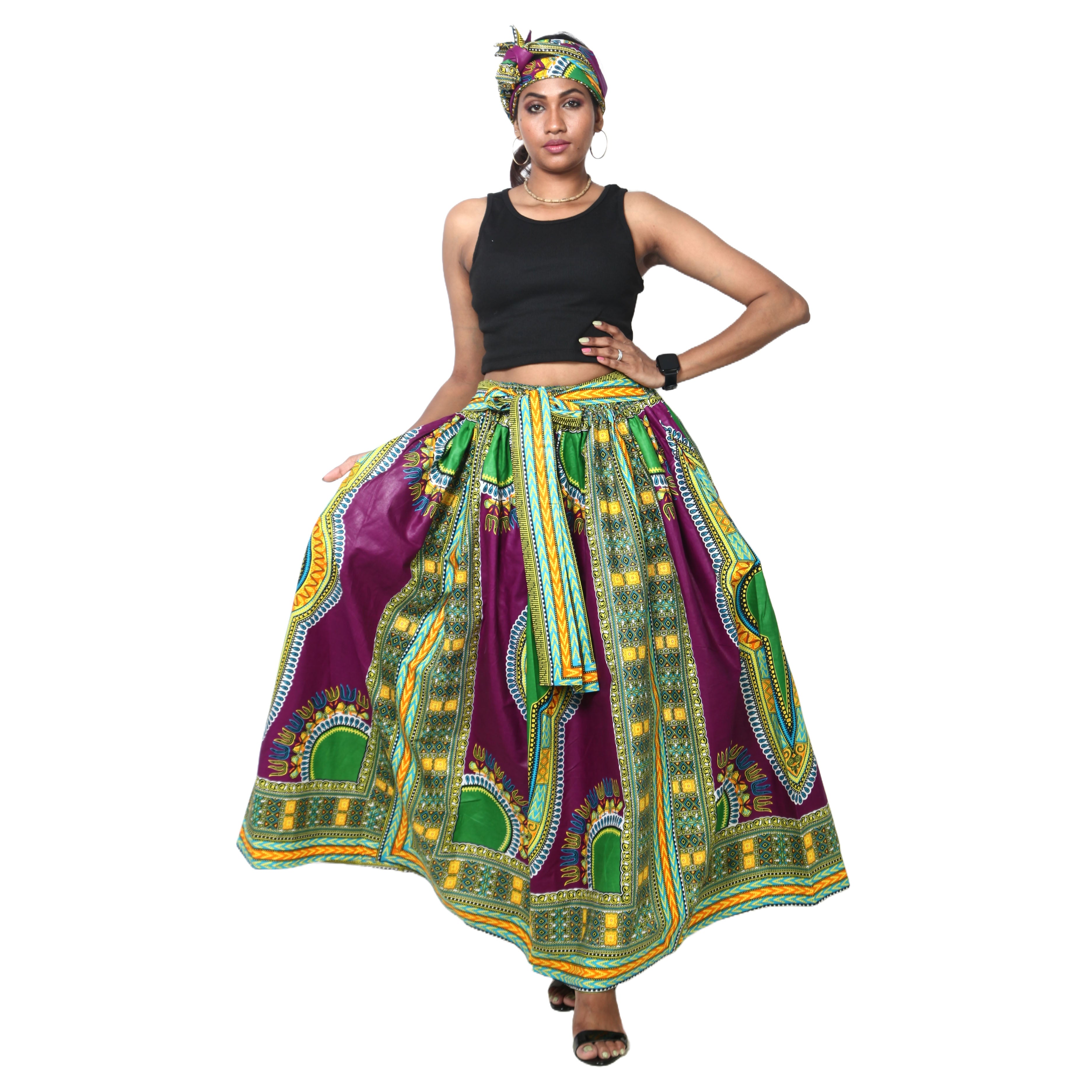 Women's Dashiki Maxi Skirt -- FI-38