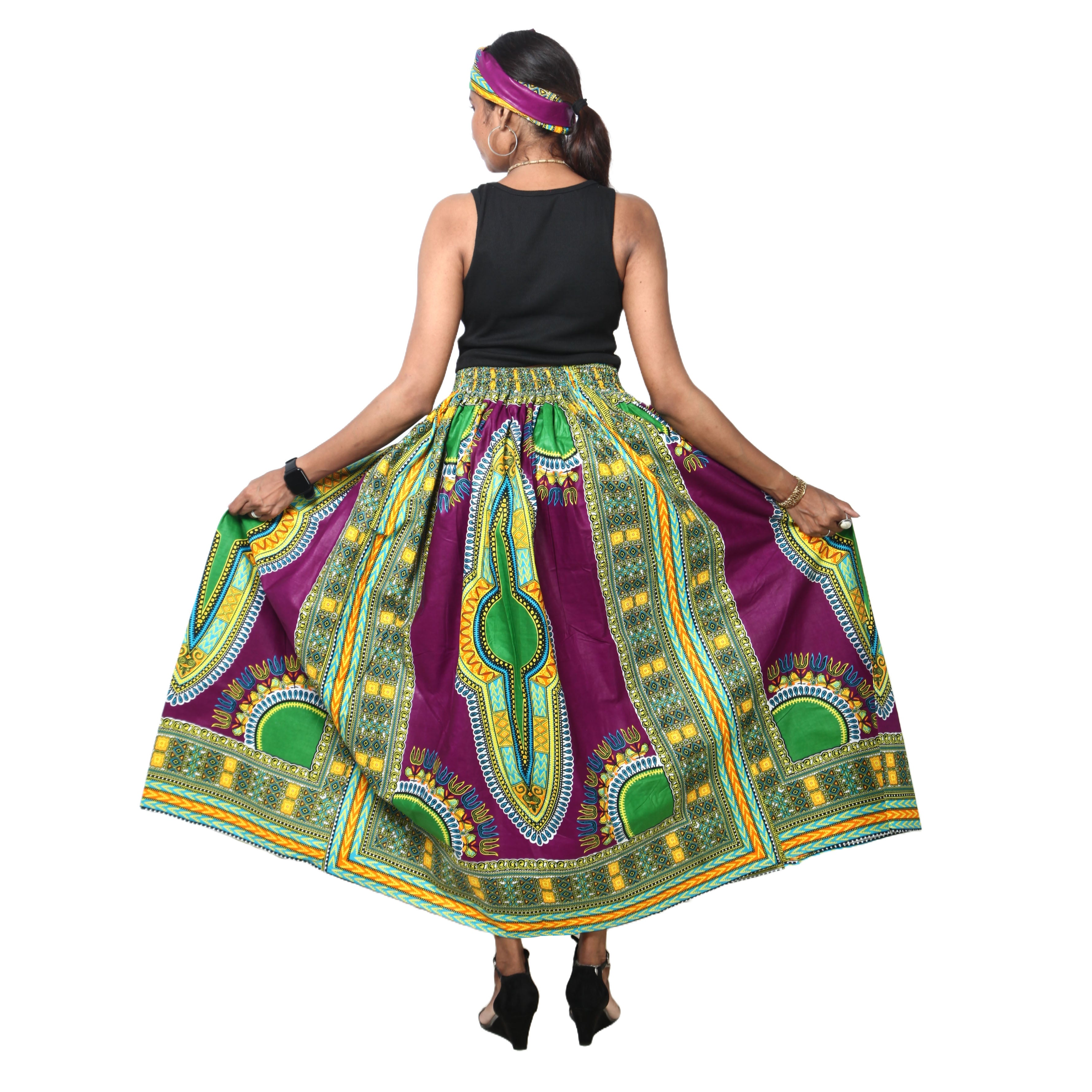 Women's Dashiki Maxi Skirt -- FI-38