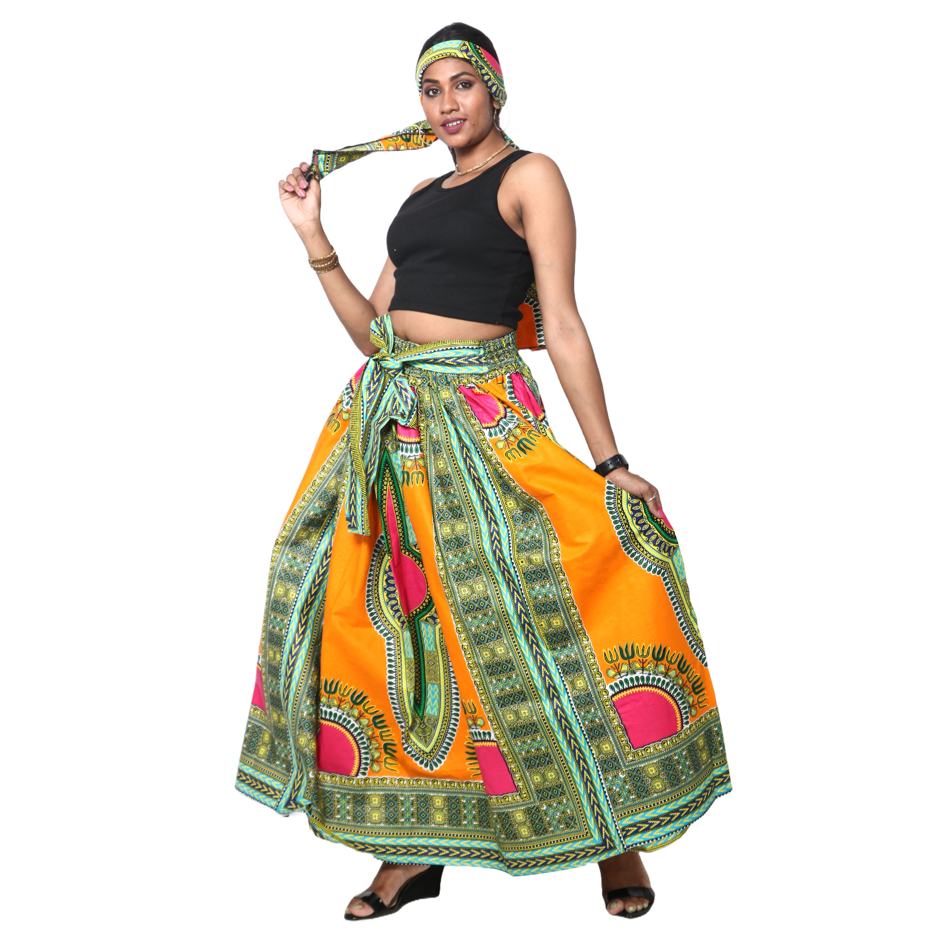 Women's Dashiki Maxi Skirt -- FI-38