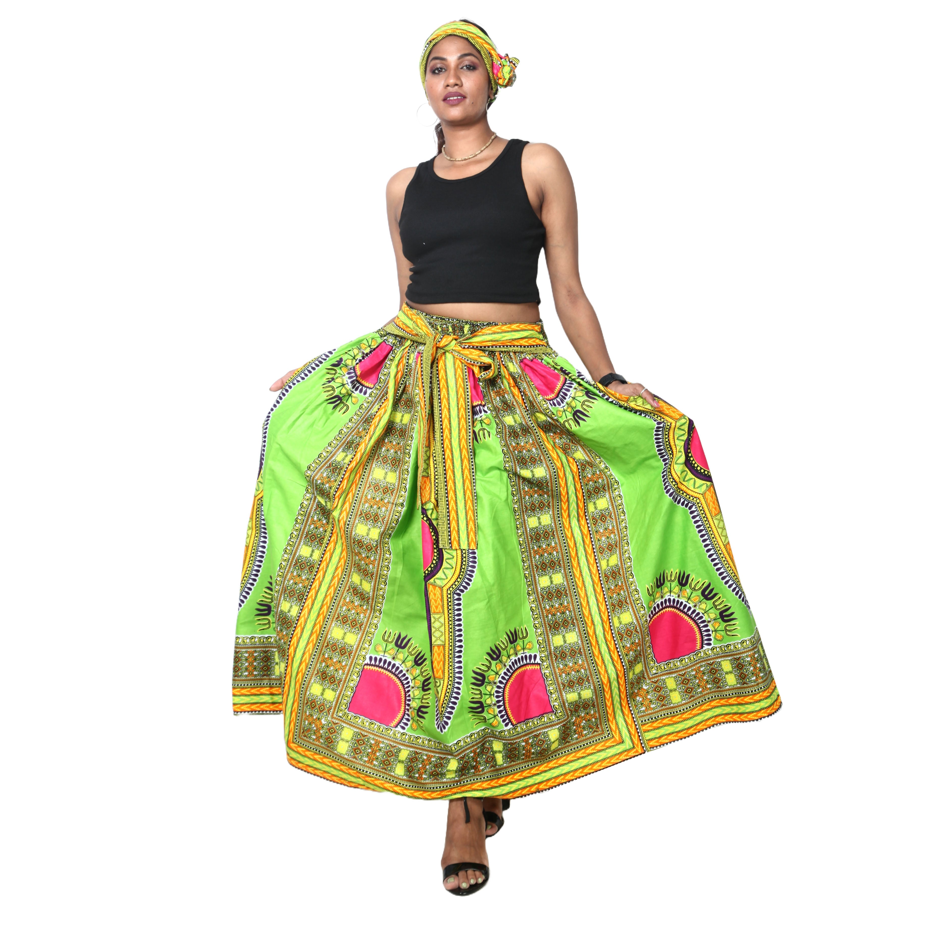 Women's Dashiki Maxi Skirt -- FI-38