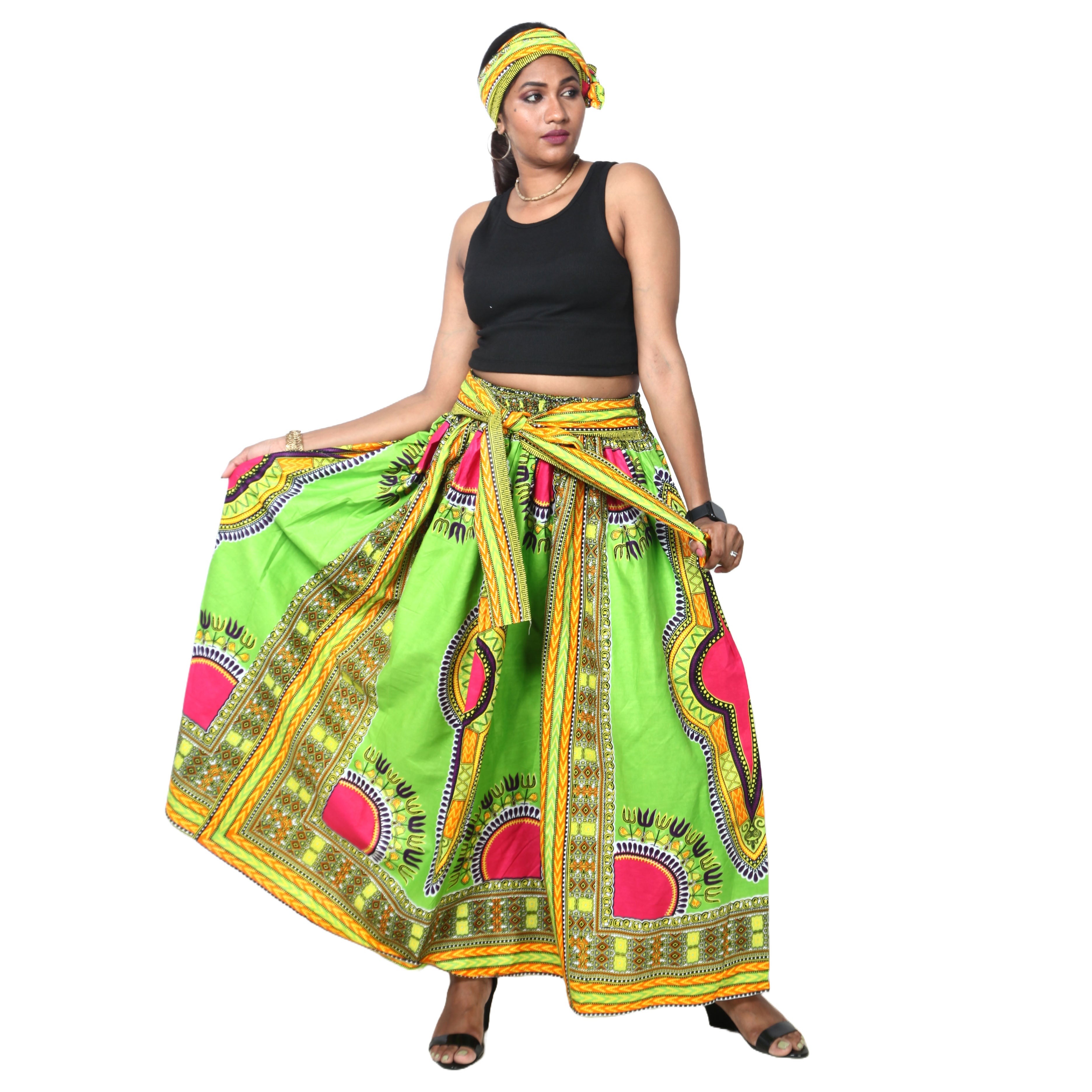 Women's Dashiki Maxi Skirt -- FI-38