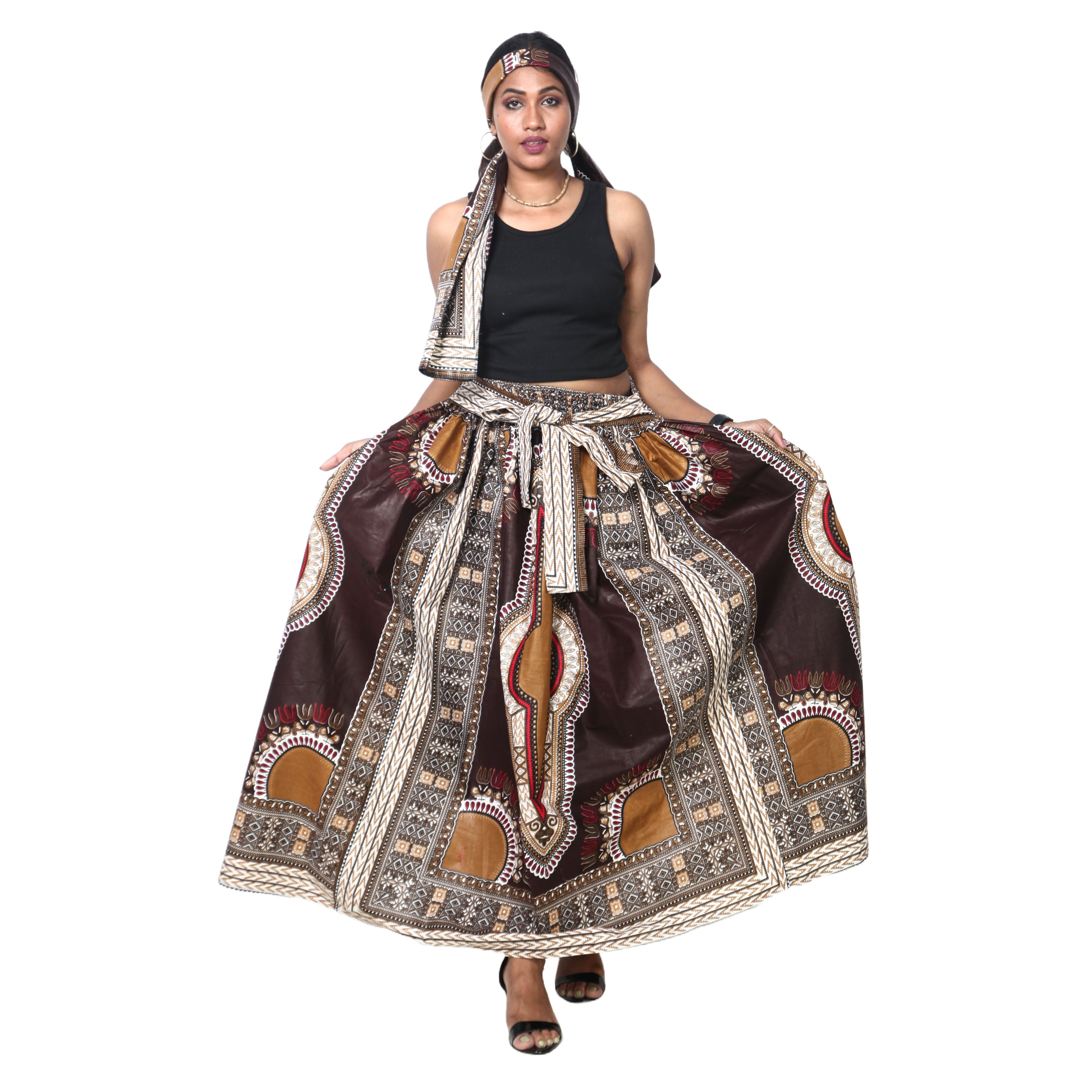 Women's Dashiki Maxi Skirt -- FI-38