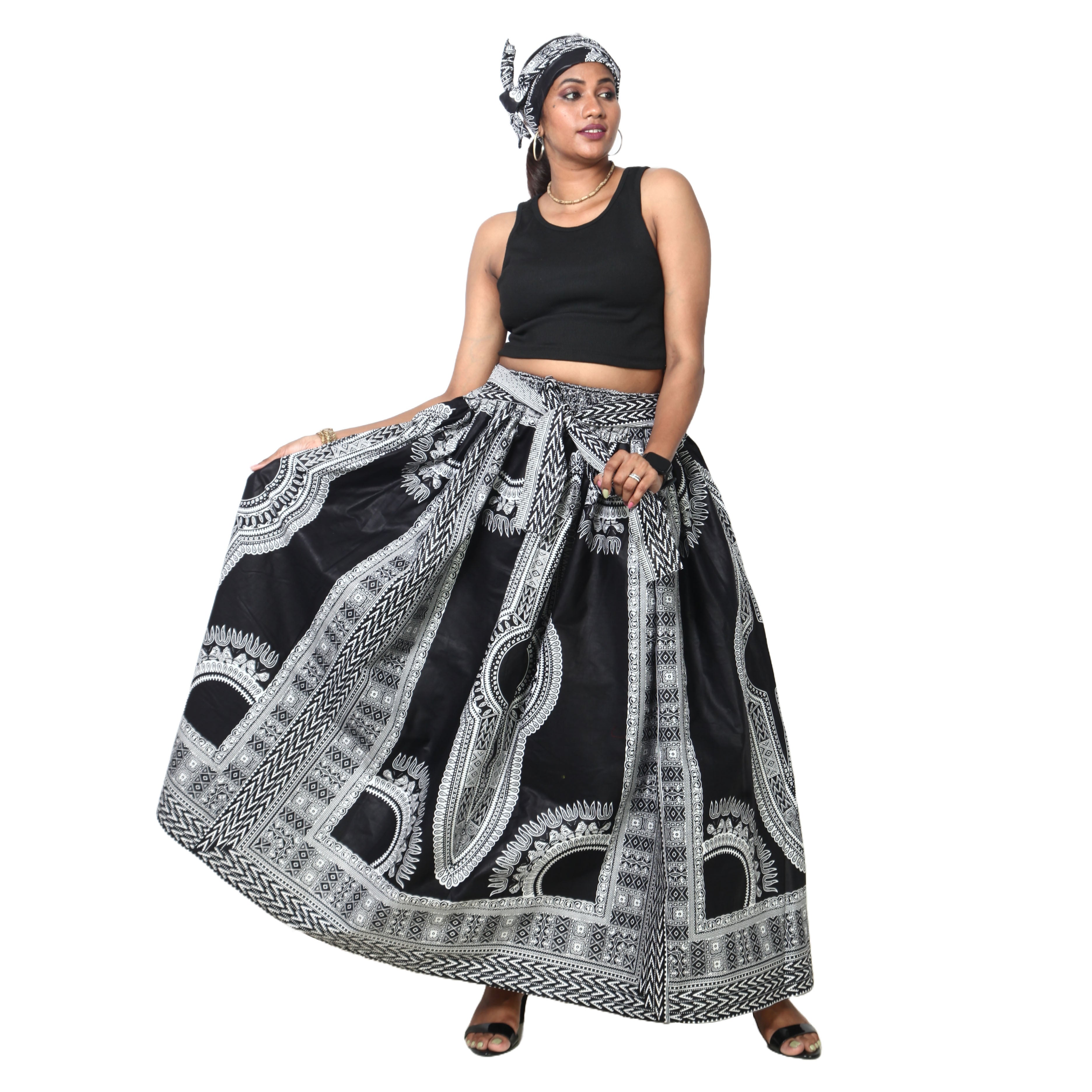 Women's Dashiki Maxi Skirt -- FI-38