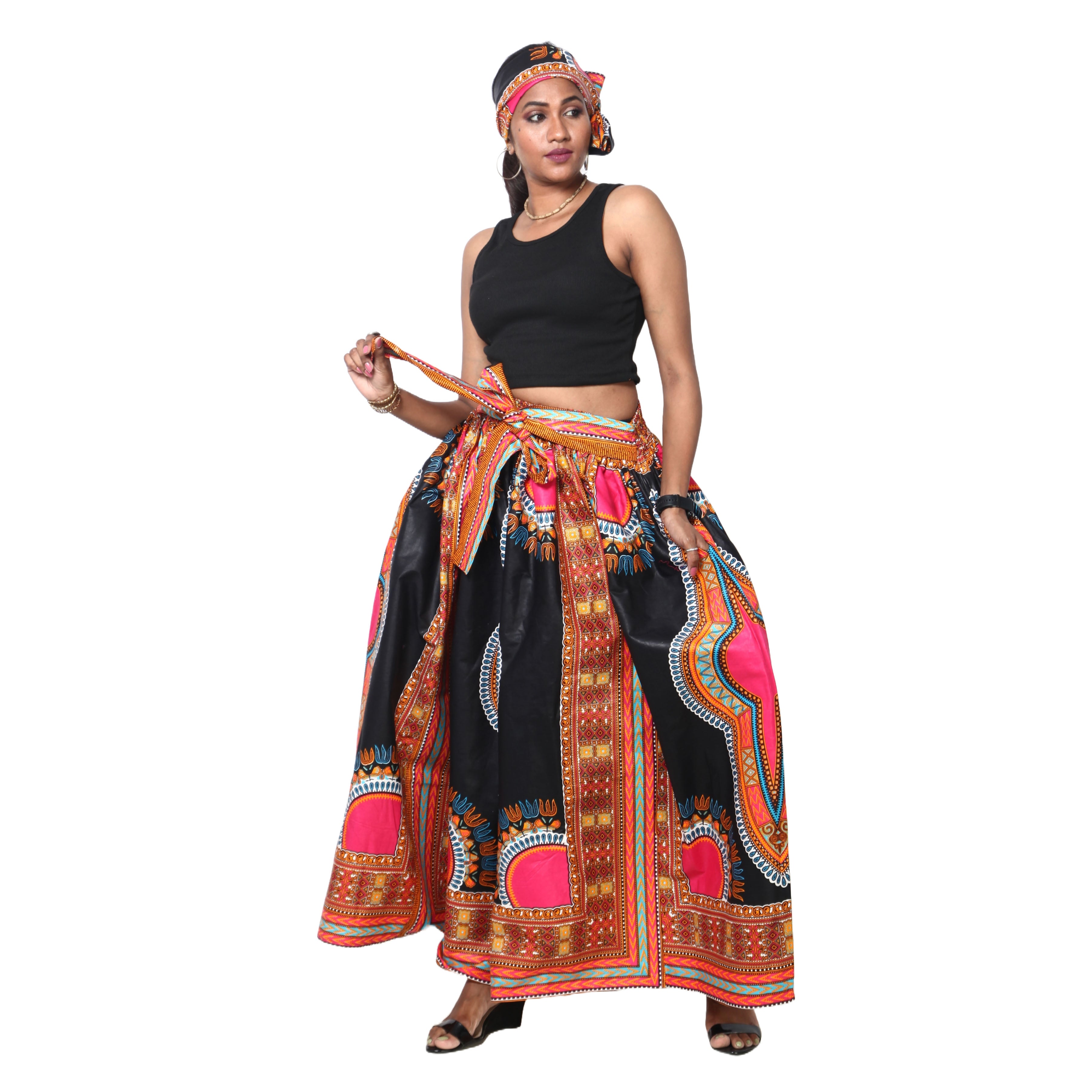 Women's Dashiki Maxi Skirt -- FI-38