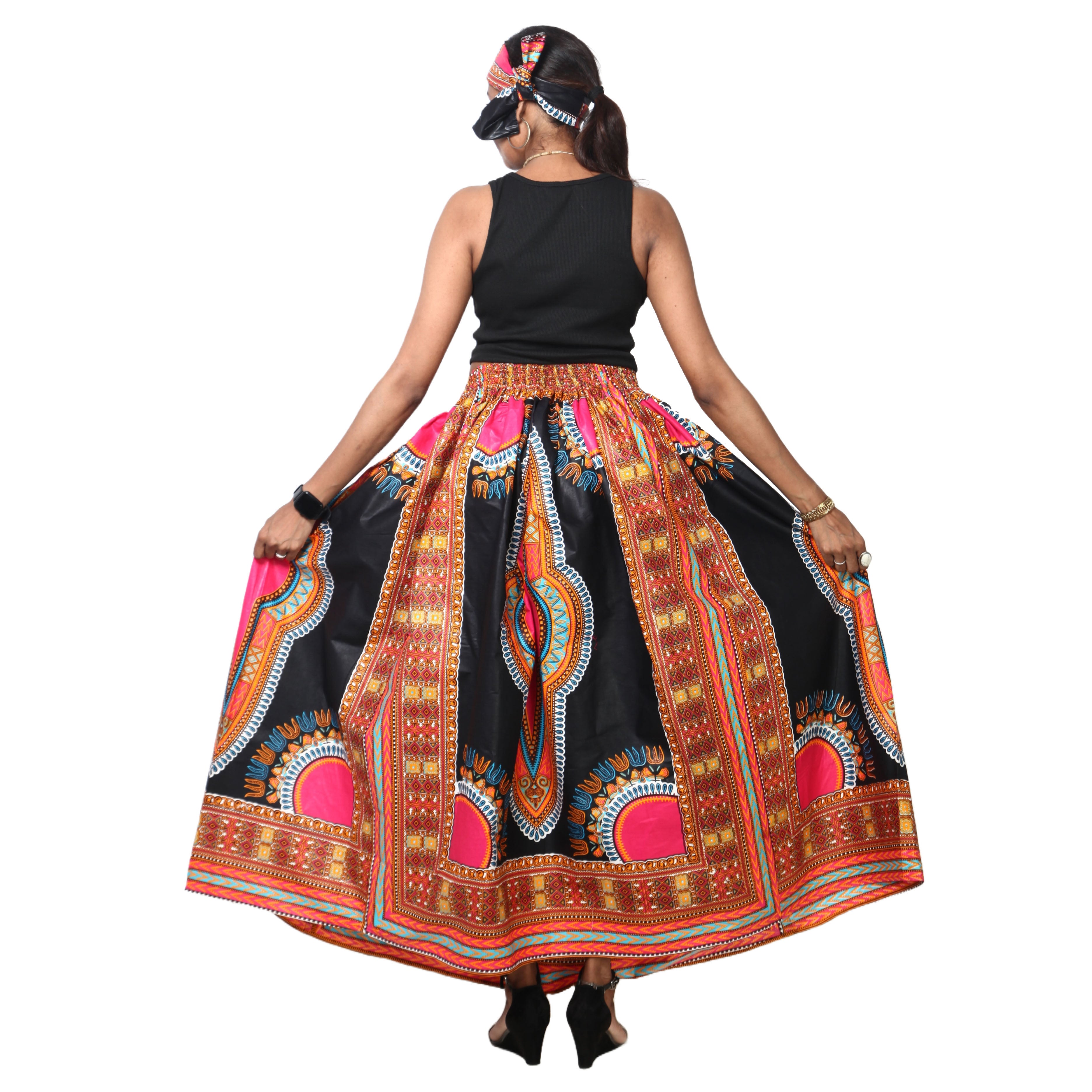 Women's Dashiki Maxi Skirt -- FI-38