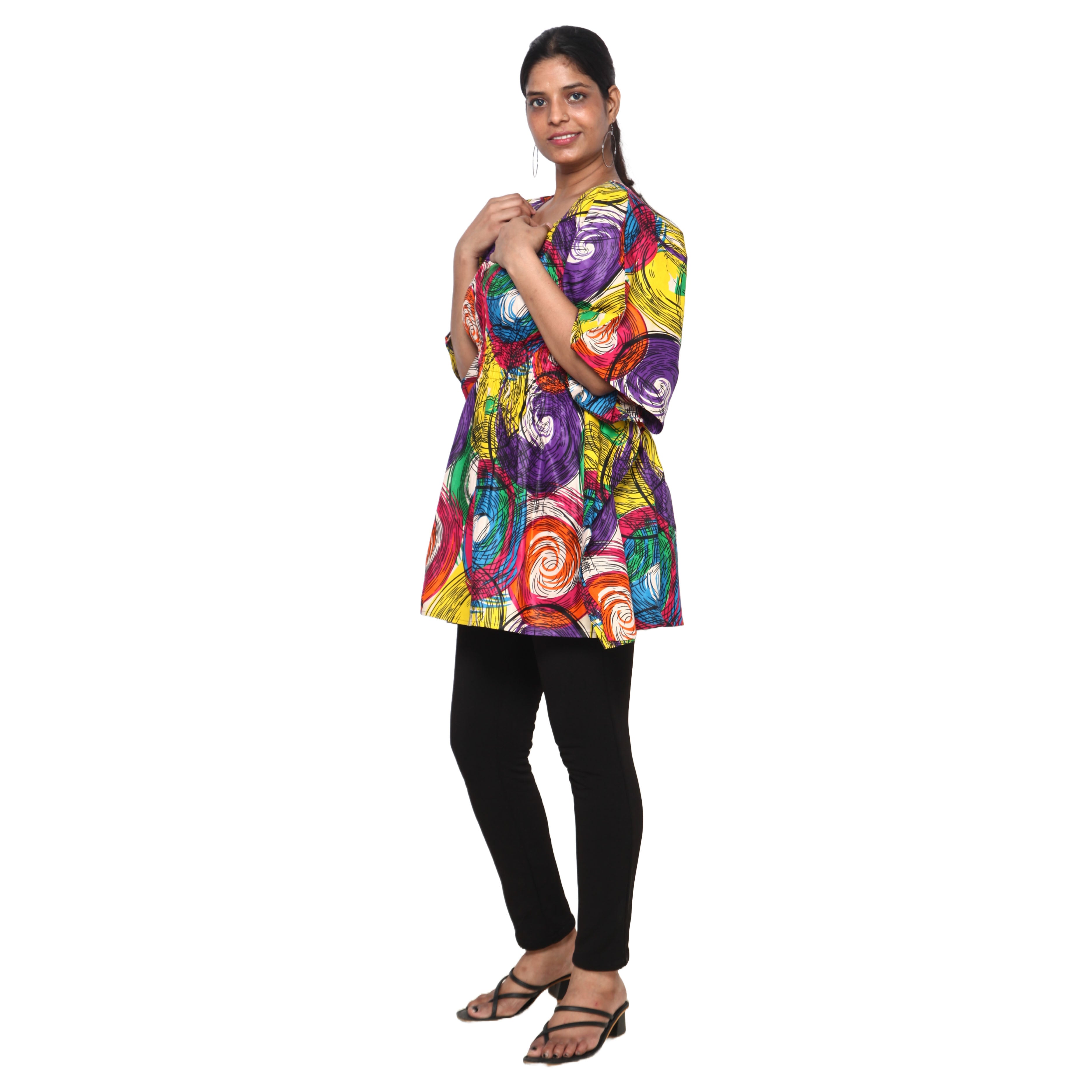 Women's Half Kaftan With Elastic Waist -- FI-P14