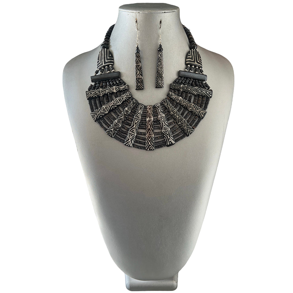 African Women Carved Ebony Wooden Necklace Handmade Jewelry Black Owne –  The Blacker The Berry