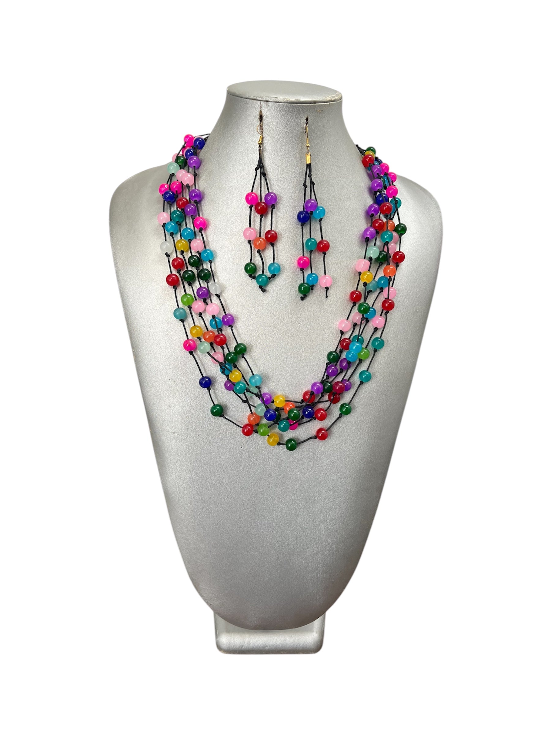 Women's Multi Strand Beaded Necklace Set