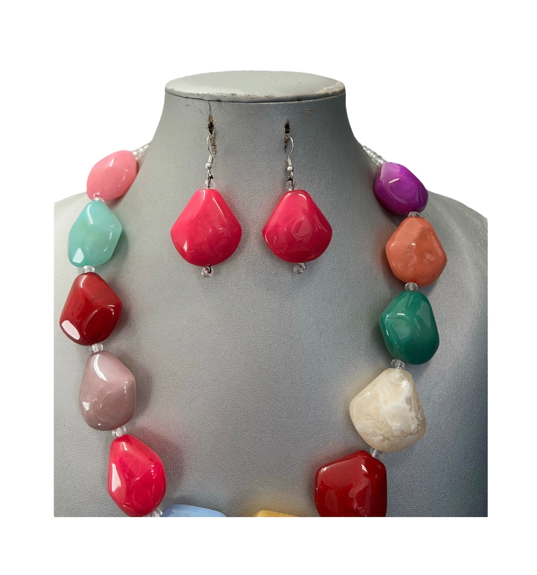 Women's Colorful Stones Necklace Set