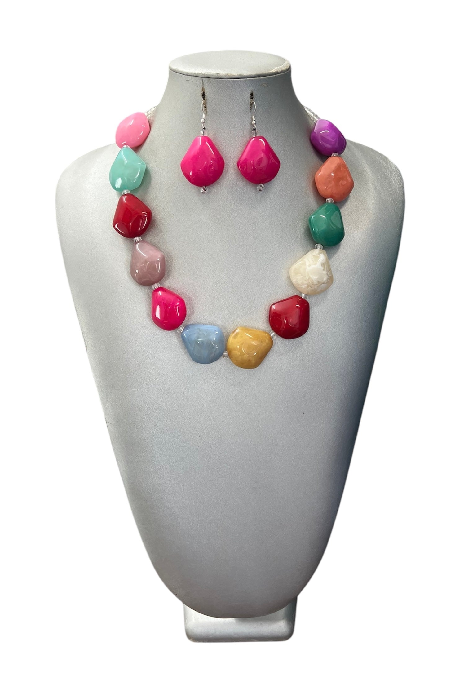 Women's Colorful Stones Necklace Set