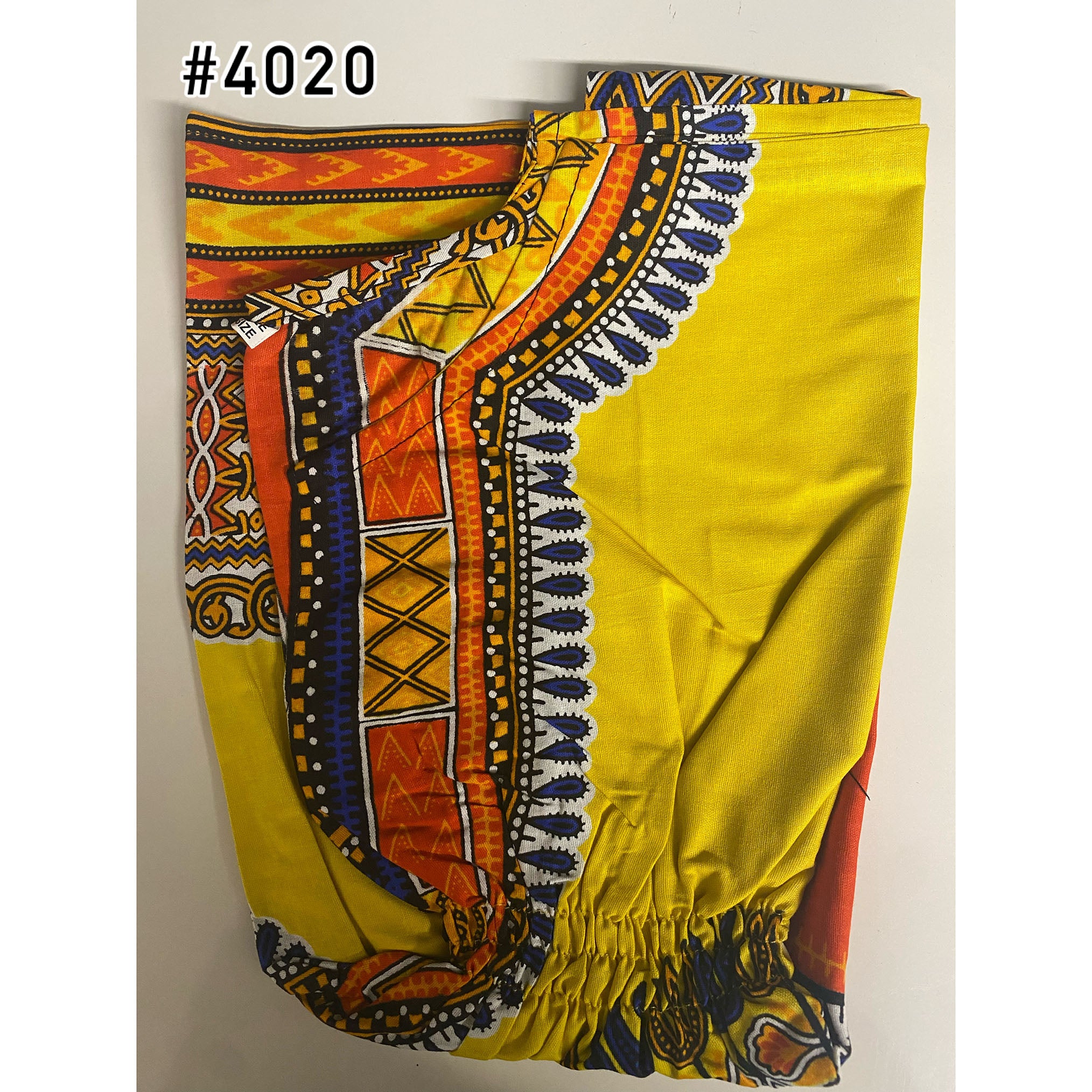 African Girl's Dashiki Drawstring Short Sleeve Short Dress #4020